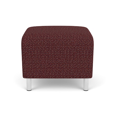 Lesro Siena Lounge Reception 1 Seat Bench, Brushed Steel, RF Nebbiolo Upholstery SN1001
